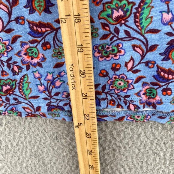 Boden Top Womens 6R Blue Multi Floral Button Up Balloon Long Sleeve Knit Stretch - Picture 9 of 10